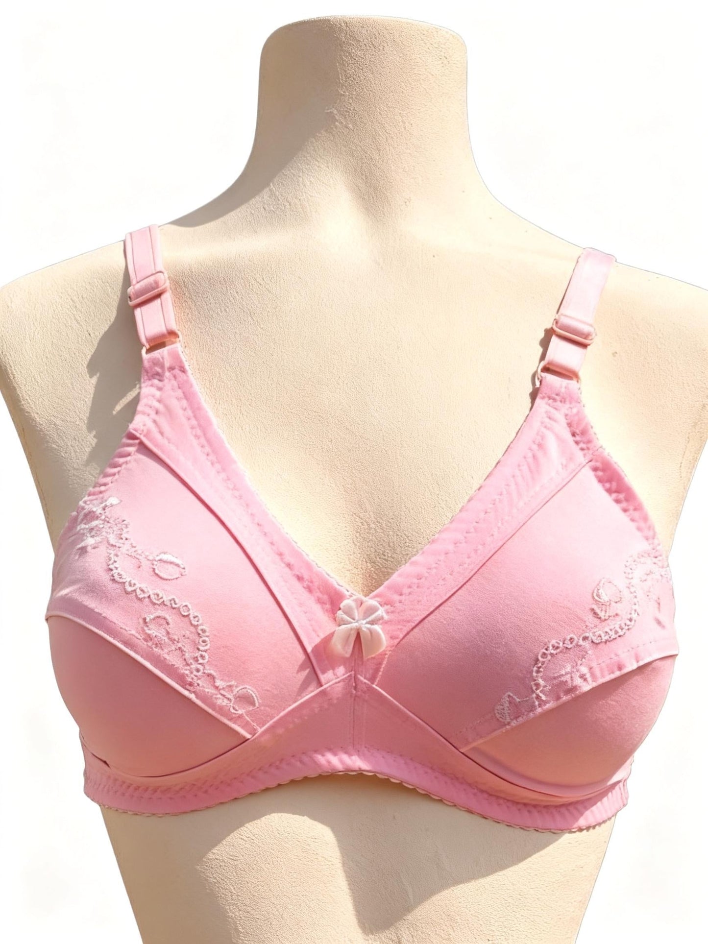 Soft-Embroidery HosieryCotton Bra For DailyWear