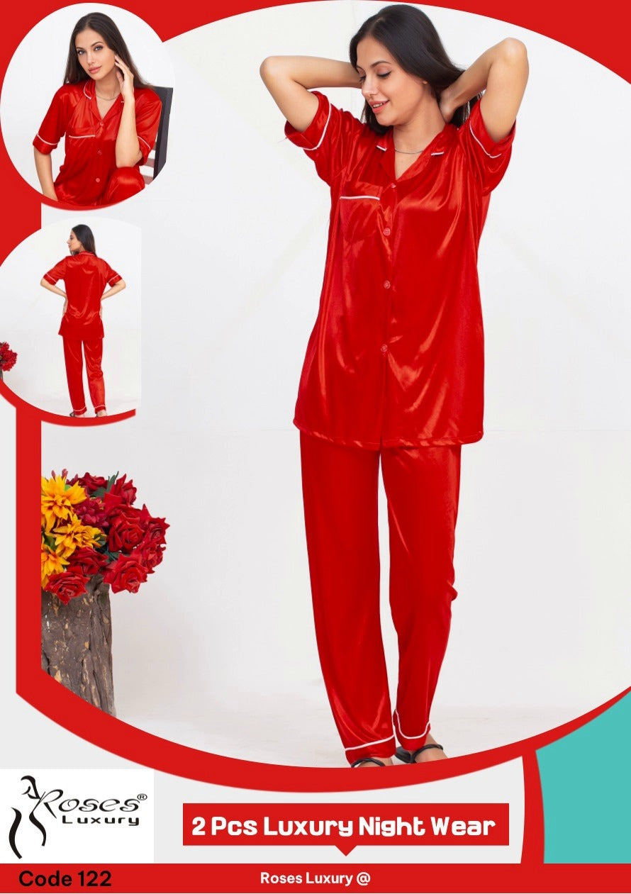 Roses Luxury 2-Piece Pipen Pajama Nightwear Set