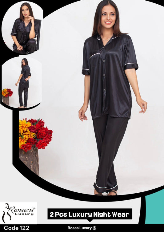 Roses Luxury 2-Piece Pipen Pajama Nightwear Set